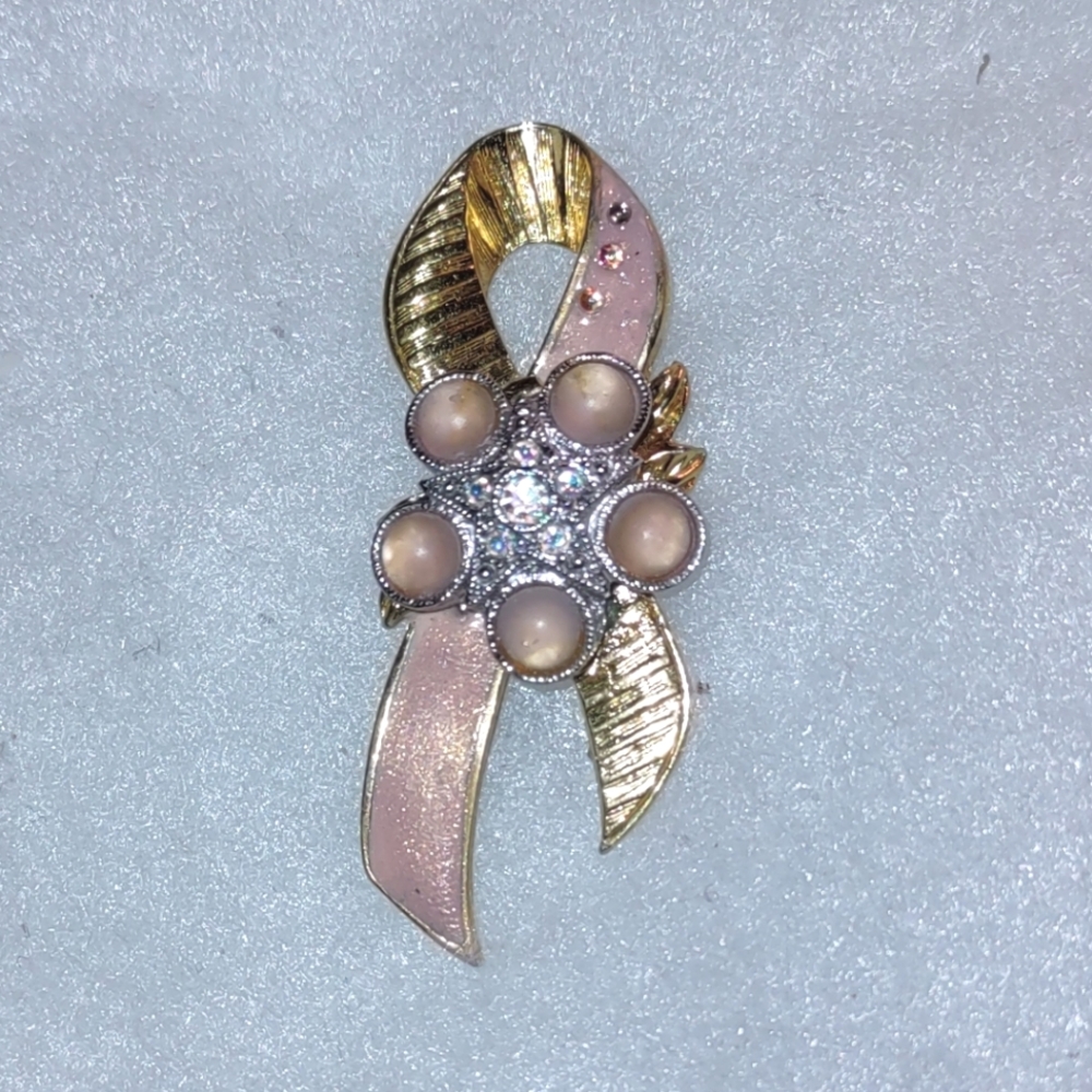 Pink Ribbon Breast Cancer Awareness Tac Pin - Picture 2 of 8
